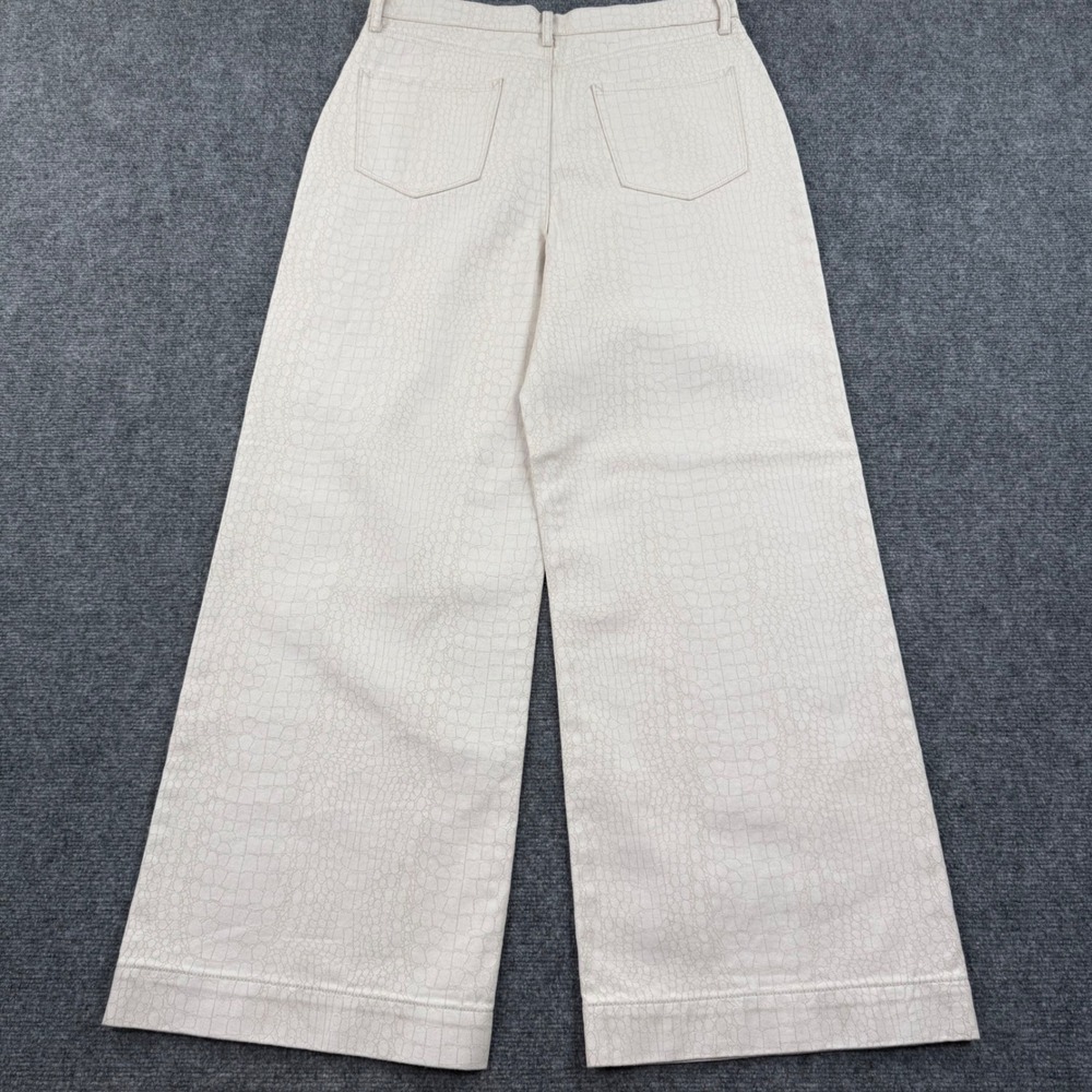 a.n.a Pants Size 10 31L Cream Croc Print High Rise Wide Leg NWT Women's - Picture 7 of 11